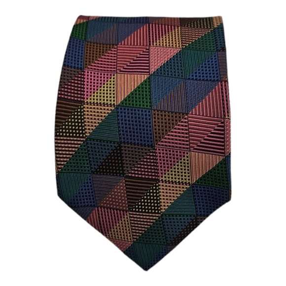 MISSONI Multicolored Geometric Silk Tie ITALY 58"/ 4.2" EC - Picture 1 of 5